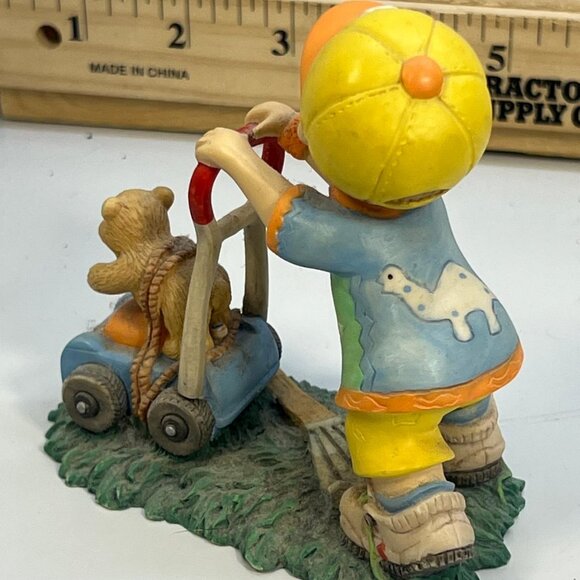 Boys Will Be Boys Teddy 'n Me Always Happy 1995 Enesco Figurine with Bear - Picture 2 of 3